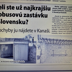 Videli ste už najkrajšiu autobusovú zastávku na Slovensku? Bezpochyby ju nájdete v Kanaši Videli ste už najkrajšiu autobusovú zastávku na Slovensku? Bezpochyby ju nájdete v Kanaši
